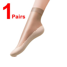 Load image into Gallery viewer, 10Pairs Spring Summer Women Soft Socks Velvet Silk Socks Non-Slip Bottom Splice Transparent Ladies Ultrathin Breathable Sock