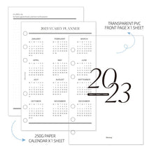 Load image into Gallery viewer, A5 A6 A7 2 Sheets 2023 Calendar Front Page Refill Papers for 6 Hole Binder Organizer Notebook