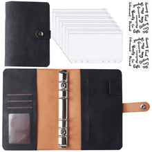 Load image into Gallery viewer, A6 PU Leather Budget Binder Notebook Cash Envelopes System Set,with Binder Pockets for Money Budget Saving Bill Organizer