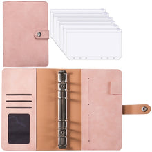 Load image into Gallery viewer, A6 PU Leather Budget Binder Notebook Cash Envelopes System Set,with Binder Pockets for Money Budget Saving Bill Organizer