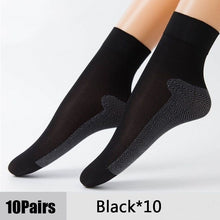 Load image into Gallery viewer, 10Pairs Spring Summer Women Soft Socks Velvet Silk Socks Non-Slip Bottom Splice Transparent Ladies Ultrathin Breathable Sock
