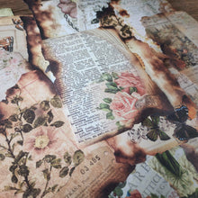 Load image into Gallery viewer, 30pcs Vintage Flowers Burnt Letter Material Paper Retro Light Paper Deco Scrapbooking Collage Background DIY Junk Journaling Diary Craft