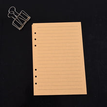 Load image into Gallery viewer, A5 A6 A7 Black Craft White Loose Leaf Notebook Refill Spiral 6 Ring Binder Inner Page Line Dot Grid Inside Paper Stationery