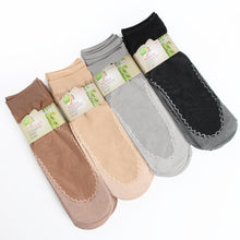 Load image into Gallery viewer, 10Pairs Spring Summer Women Soft Socks Velvet Silk Socks Non-Slip Bottom Splice Transparent Ladies Ultrathin Breathable Sock