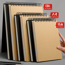 Load image into Gallery viewer, sketchbook Spiral Art Notebook Kraft Paper Blank 160GSM HardCover School Supplies Pencil Drawing Notepad Stationary