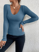 Load image into Gallery viewer, Wardrobe Essential Casual Long Sleeve V Neck Shirt Stretch Soft Fabric 15 Beautiful Colors to Choose S M L