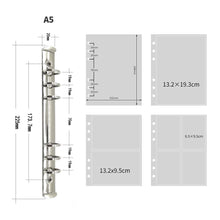 Load image into Gallery viewer, 10 Sheets A5 Laser Series 6 Rings PP 1/2/4 Pockets Binder Postcard Refills Family Wedding Photo Album Sleeves Notebook Card book