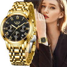 Load image into Gallery viewer, LIGE Women Gold Silver Watches 8 Choice Options 30M Waterproof Glow in Dark Watches +BOX