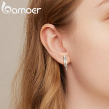 Load image into Gallery viewer, Bamoer 925 Sterling Silver 3D Snake Earrings for Women CZ Zirconia Fine Jewelry