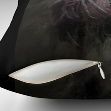 Load image into Gallery viewer, Unique Faux Suede Throw Pillow Black Spiritual Lady Moon, Pillow Included, Beautiful Decorative Faux Suede Cushions, Unique Luxury Cushions