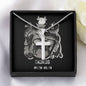 Zodiac Sign Cards Artisan Crafted Stainless Steel Cross Pendant Snake Chain Necklace with Luxury Mahogany Box w/LED