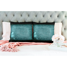 Load image into Gallery viewer, Unique Faux Suede Throw Pillow Turquoise True North, Pillow Included, Beautiful Decorative Faux Suede Cushions, Unique Luxury Cushions