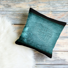 Load image into Gallery viewer, Unique Faux Suede Throw Pillow Turquoise True North, Pillow Included, Beautiful Decorative Faux Suede Cushions, Unique Luxury Cushions