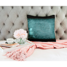 Load image into Gallery viewer, Unique Faux Suede Throw Pillow Turquoise True North, Pillow Included, Beautiful Decorative Faux Suede Cushions, Unique Luxury Cushions