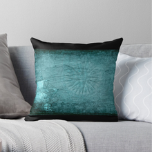 Load image into Gallery viewer, Unique Faux Suede Throw Pillow Turquoise True North, Pillow Included, Beautiful Decorative Faux Suede Cushions, Unique Luxury Cushions