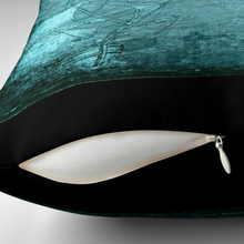 Load image into Gallery viewer, Unique Faux Suede Throw Pillow Turquoise True North, Pillow Included, Beautiful Decorative Faux Suede Cushions, Unique Luxury Cushions