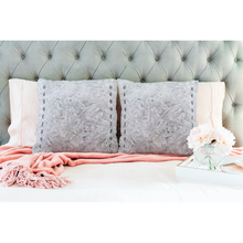 Load image into Gallery viewer, Unique Faux Suede Throw Pillow Beautiful White Ice, Pillow Included, Beautiful Decorative Faux Suede Cushions, Unique Luxury Cushions