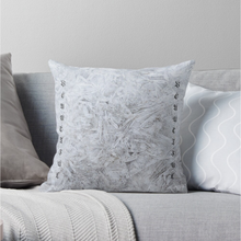 Load image into Gallery viewer, Unique Faux Suede Throw Pillow Beautiful White Ice, Pillow Included, Beautiful Decorative Faux Suede Cushions, Unique Luxury Cushions