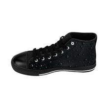 Load image into Gallery viewer, Women's Black Rain Drop High-top Sneakers, Sizes 6-12, Stylish Unique Shoes, Cool Alternative Styles, Edgy Rock Style Shoes, Fashionable Sneakers