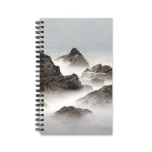Load image into Gallery viewer, Foggy Mountain 5x8 Spiral Bound Journal, Diary, Notebook, Available in Dot Grid, Lined, Blank, Task