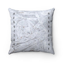 Load image into Gallery viewer, Unique Faux Suede Throw Pillow Beautiful White Ice, Pillow Included, Beautiful Decorative Faux Suede Cushions, Unique Luxury Cushions