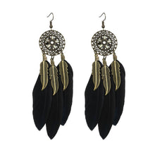 Load image into Gallery viewer, Black Feathers + Flower