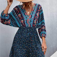 Load image into Gallery viewer, Exotic Bohemian Floral Short Dress