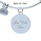 Virgo Zodiac 08.23 - 09.22 Engravable Circle Pendant Bangle Bracelet