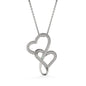 Leo Zodiac 07.23 - 08.22 Infinite Double Hearts Pendant Cable Chain Necklace with Luxury Mahogany Box w/LED