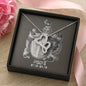 Pisces Zodiac 02.19 - 03.20 Infinite Love Hearts Pendant Cable Chain Necklace with Luxury Mahogany Box w/LED
