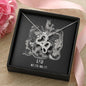 Leo Zodiac 07.23 - 08.22 Infinite Double Hearts Pendant Cable Chain Necklace with Luxury Mahogany Box w/LED