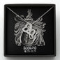 Scorpio Zodiac 10.23 - 11.21 Dazzling Infinite Hearts Pendant Cable Chain Necklace with Luxury Mahogany Box w/LED