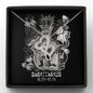 Sagittarius Zodiac 11.22 - 12.21 Double Hearts Infinite Love Cable Chain Necklace with Luxury Mahogany Box w/LED