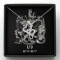 Leo Zodiac 07.23 - 08.22 Infinite Double Hearts Pendant Cable Chain Necklace with Luxury Mahogany Box w/LED