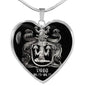 Virgo Zodiac 08.23 - 09.22 Engravable Heart Pendant Snake Chain Necklace