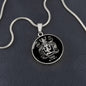 Virgo Zodiac 08.23 - 09.22 Engravable Circle Pendant Snake Chain Necklace