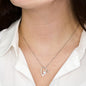 Pisces Zodiac 02.19 - 03.20 Forever Love Heart Pendant Cable Chain Necklace with Luxury Mahogany Box w/LED
