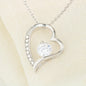 Pisces Zodiac 02.19 - 03.20 Forever Love Heart Pendant Cable Chain Necklace with Luxury Mahogany Box w/LED