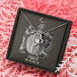 Pisces Zodiac 02.19 - 03.20 Forever Love Heart Pendant Cable Chain Necklace with Luxury Mahogany Box w/LED