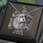 Pisces Zodiac 02.19 - 03.20 Forever Love Heart Pendant Cable Chain Necklace with Luxury Mahogany Box w/LED