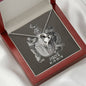 Pisces Zodiac 02.19 - 03.20 Forever Love Heart Pendant Cable Chain Necklace with Luxury Mahogany Box w/LED