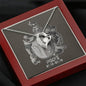 Pisces Zodiac 02.19 - 03.20 Forever Love Heart Pendant Cable Chain Necklace with Luxury Mahogany Box w/LED