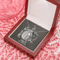 Pisces Zodiac 02.19 - 03.20 Forever Love Heart Pendant Cable Chain Necklace with Luxury Mahogany Box w/LED