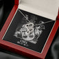 Libra Zodiac 09.23 - 10.22 Infinite Double Hearts Cable Chain Necklace with Luxury Mahogany Box w/LED