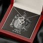 Pisces Zodiac 02.19 - 03.20 Infinite Love Hearts Pendant Cable Chain Necklace with Luxury Mahogany Box w/LED