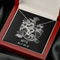 Aries Zodiac 03.21 - 04.19 Eternal Bond Infinite Hearts Pendant Cable Chain Necklace with Luxury Mahogany Box w/LED