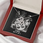 Libra Zodiac 09.23 - 10.22 Infinite Double Hearts Cable Chain Necklace with Luxury Mahogany Box w/LED