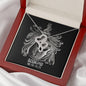 Scorpio Zodiac 10.23 - 11.21 Dazzling Infinite Hearts Pendant Cable Chain Necklace with Luxury Mahogany Box w/LED