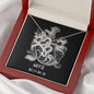 Aries Zodiac 03.21 - 04.19 Eternal Bond Infinite Hearts Pendant Cable Chain Necklace with Luxury Mahogany Box w/LED
