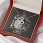 Pisces Zodiac 02.19 - 03.20 Infinite Love Hearts Pendant Cable Chain Necklace with Luxury Mahogany Box w/LED